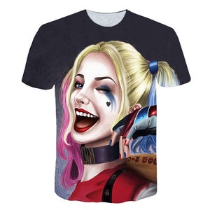T Shirt Suicide Squad Womens Mens Harley Quinn The Joker T Shirts Man 3D T Shirt Black Red Short Sleeve Clothes streetwear